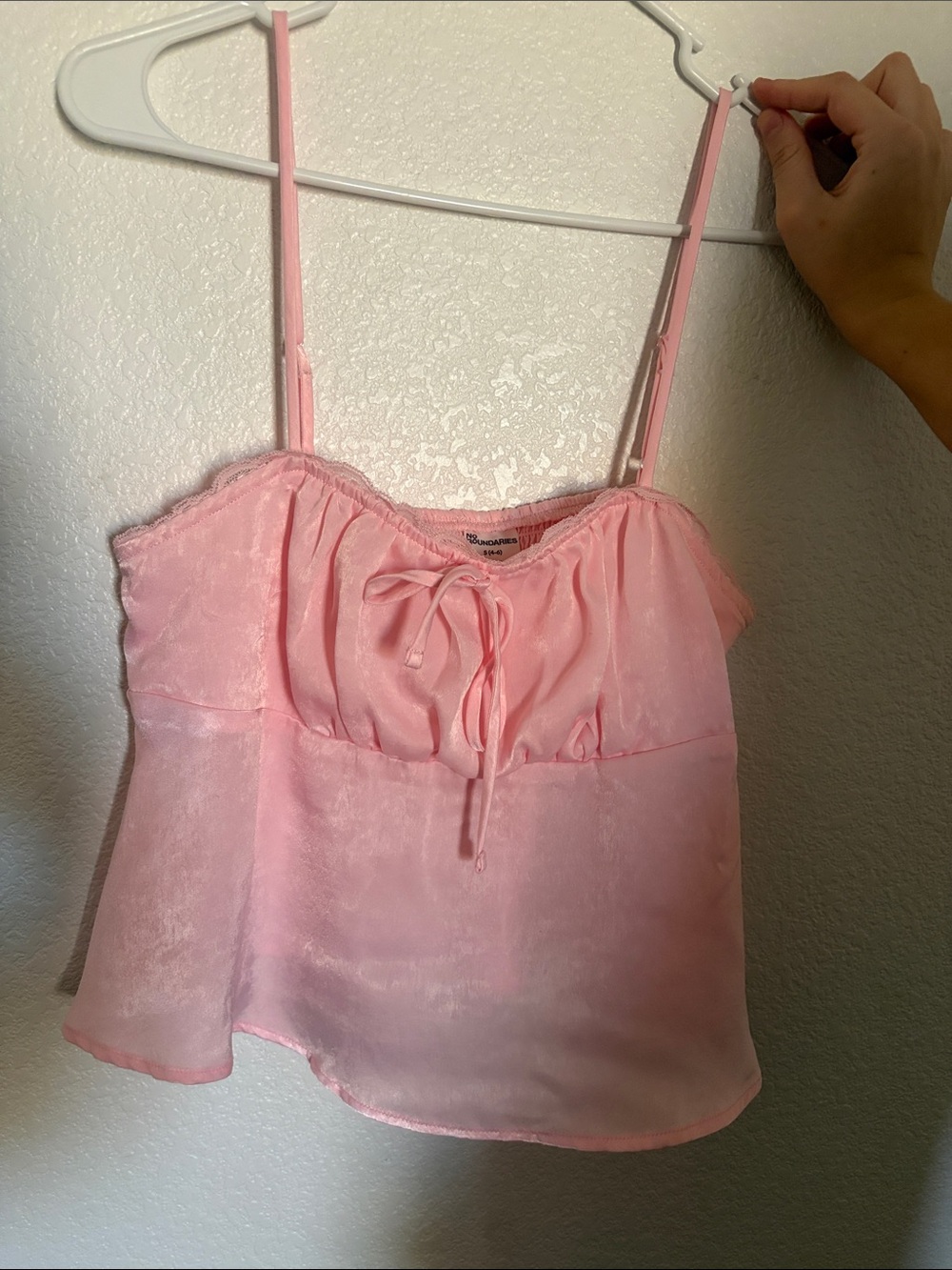 Pink Satin Camisole Tank Top - Unbranded